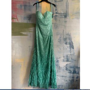 Maggie Sottero Mint Green Floor Length Bridal Gown - Sz 18